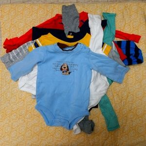 10 6-9 mo long sleeve onesies/tops